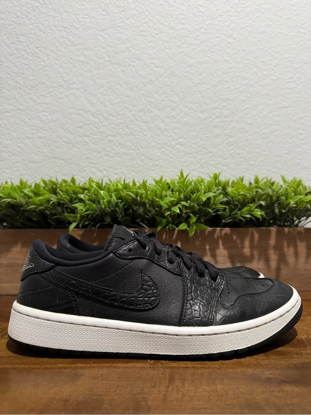 Nike Air Jordan 1 Low G Black Crocodile Golf Shoes DD9315-003 Mens Size 9